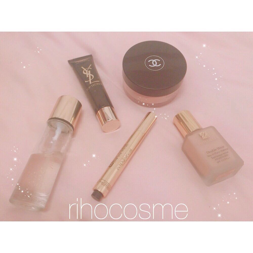 阿比留李帆 * 今のりほのベースコスメたち アイメイクとかリップとかは 本当にいろんなの買って試すんだけど ベースメイクは基本、いやほぼ