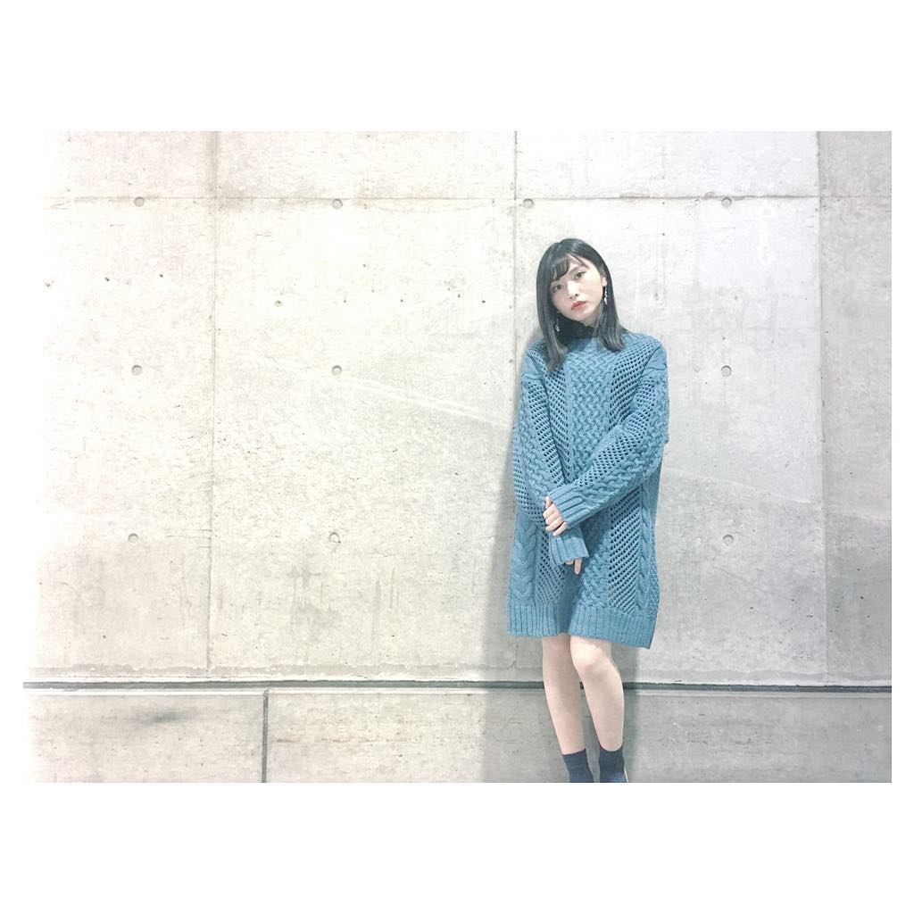 福岡聖菜 冬はダボっと ニットワンピースに レースインナーで大人っぽく One Piece Mercuryduo Inner Whoswho Moe Zine