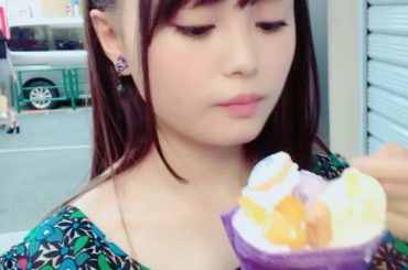 この前食べてみたかったクレープを初めて食べたよ〜生クリームがたっぷりで美味しかったです
みなさんは明日は何をするのかな？

I first ate crepes...