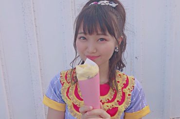 まけんグミフェスでした！ 屋台にクレープがあったよ(^_-) かおりはチョコバナナにしました！✩.*˚ 皆さんならクレープは何味にしますか？♡ #まけんグミフェ...