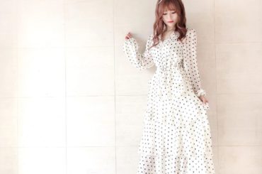 ドット柄ワンピース﻿
﻿
﻿
大好きな @marieebouquetde のだよ﻿
﻿
形がすっごく可愛くてお気に入り♡﻿
﻿
﻿
﻿
#marieebouqu...