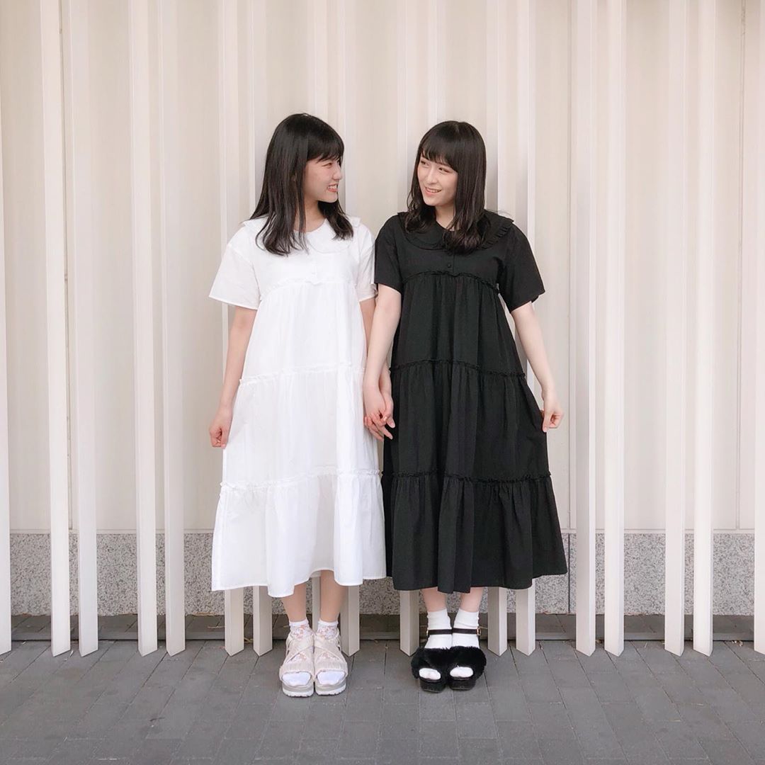 川本紗矢 さやめぐ さやめぐ おそろコーデ 双子コーデ 私服 ワンピース Merryjenny Moe Zine