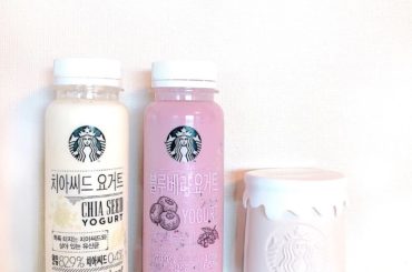 韓国限定のメニュー発見﻿
﻿
﻿
#チアシードヨーグルト と #ブルーベリーヨーグルト﻿
ボトルにハングルが書いてあって可愛い﻿
﻿
﻿
﻿
皆さんはヨーグルト...