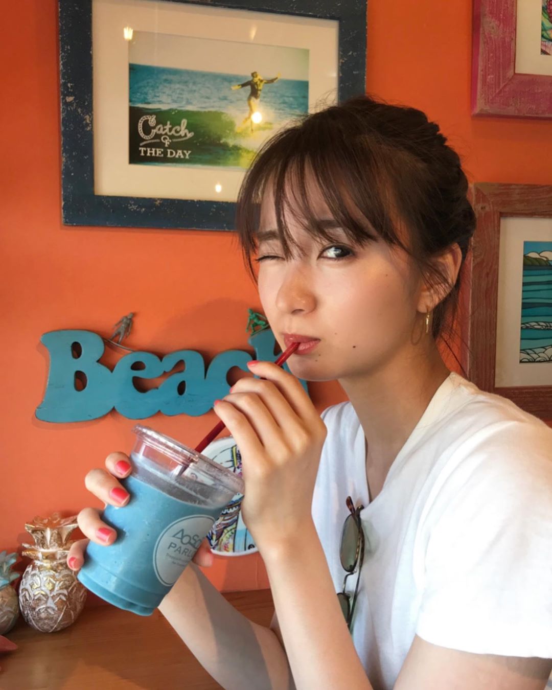 岡崎紗絵 時間差宮古島 これは確かシークァーサースムージー。美味でした︎ スムージー いろんな味があって 迷って シークァーサー