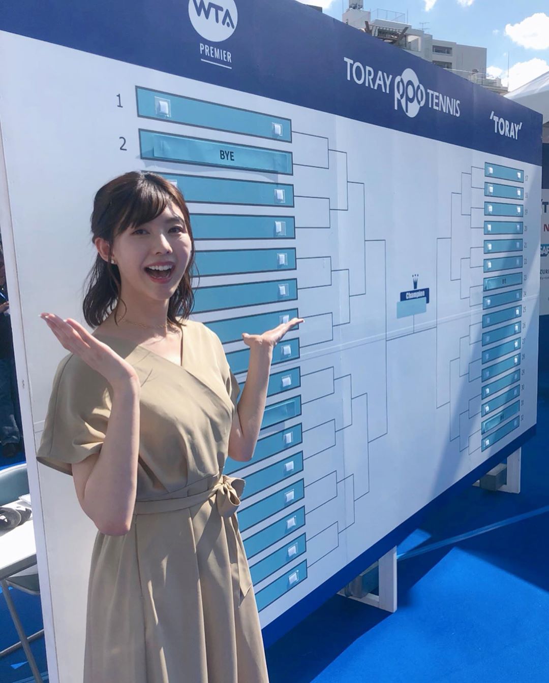 @松田紗和: 東レパンパシフィックオープンテニスのトーナメントイベントに参加させていただきました大阪まだまだ暑かったーーー！びっくりしたーーー！  日帰りだったけど、実…