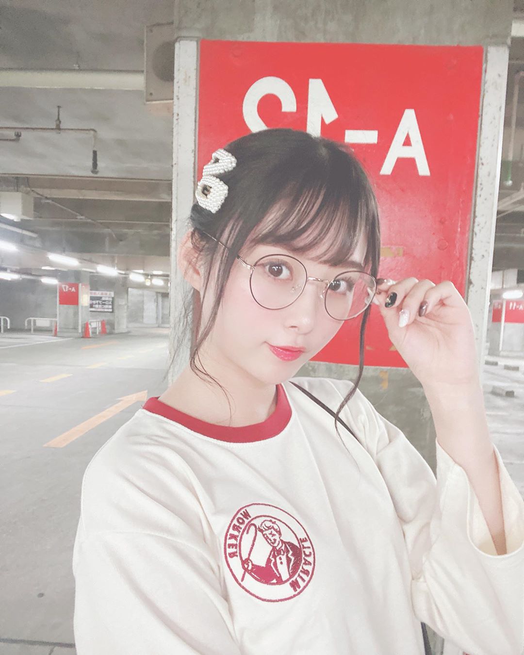 達家真姫宝 たまーにメガネをかけて出かける日もあります メガネ似合う女子になりたいどおかな トップスは韓国の服 109の地下のお店で買ったよ スカートは Nicor Moe Zine