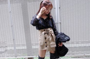 このニーハイを履きたいための #ゆいしふく﻿
skirt. boots. jacket： @crayme_official ﻿
tops. choker： @_...