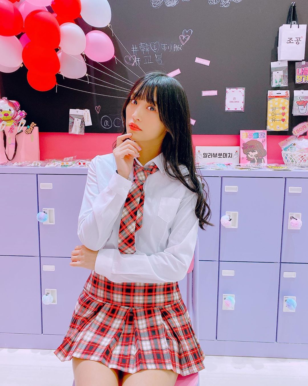 根岸愛 制服レンタル 別ver 赤チェックが可愛い 写真たくさん 全身も Choa Japan Choa Schoolwear Kpopfashion 韓国 Moe Zine