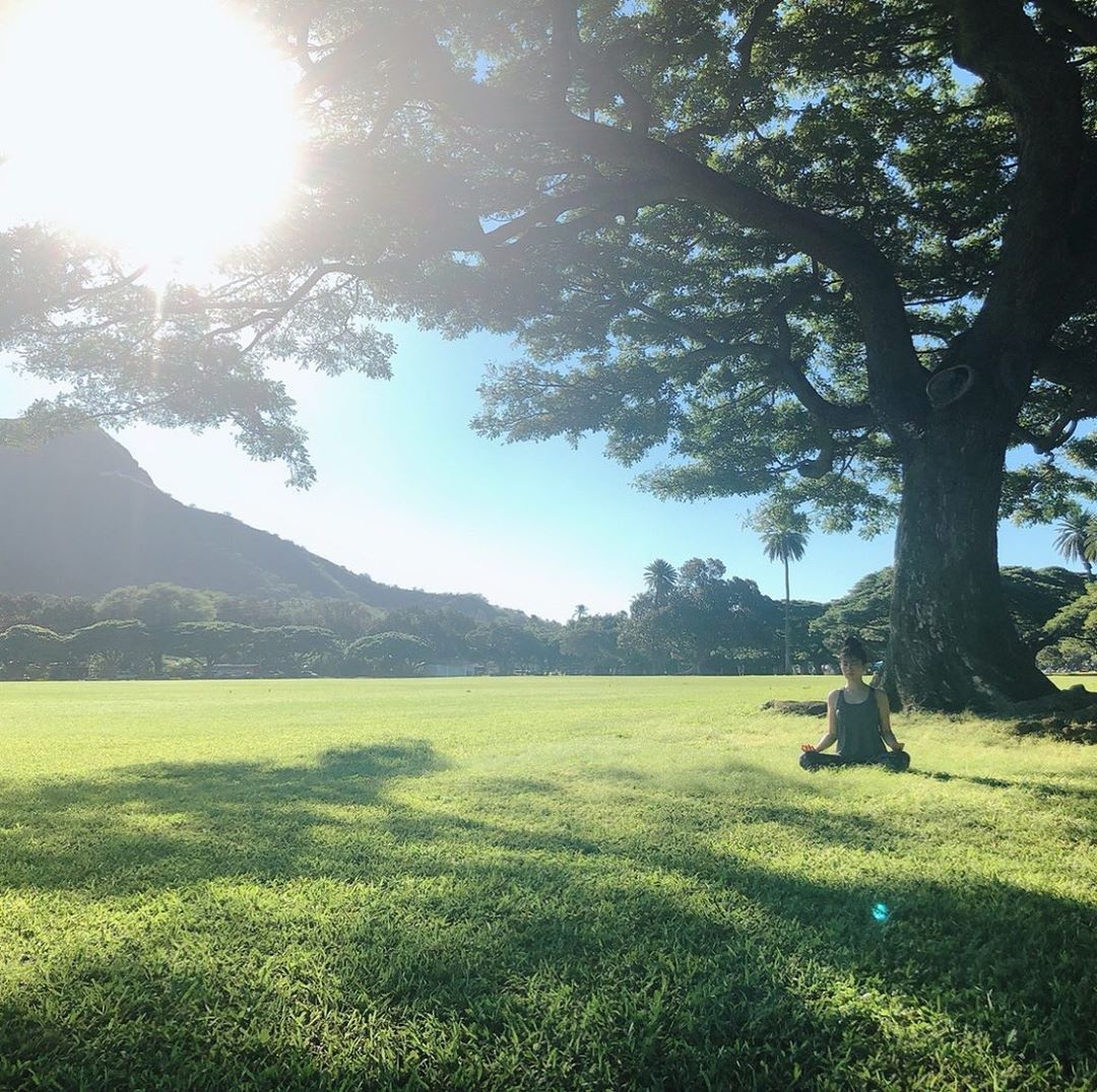 茅原実里 カピオラニ公園にて 朝ヨガ 気持ちよかったなぁ 茅原実里 Minorin Hawaii 思い出巡り ハワイロス Moe Zine