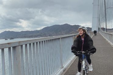 広島にあるしまなみ海道を
往復6kmサイクリングしました。

本当に自分でも似合わなすぎて笑えるけど。笑
いい経験になりました。

途中、雹が震ってきたりして
...