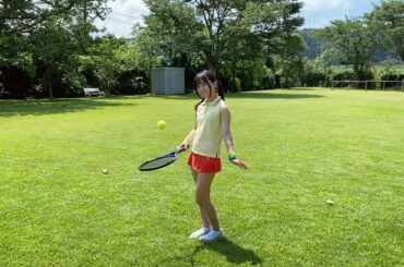32枚目のDVDロケです！
竹書房さんから10月頃発売予定

初めて挑戦する衣装や内容で
びっくりさせちゃうかも…！

今日の中で、一番爽やかな
テニス...