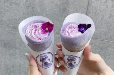 ムラサキ色のクレープだよー！！
@chiko_sugawara さんと一緒に食べに行きました〜。
食べてみたいんだって話をしてたら、ちこさんも同じでじゃあ食べに...