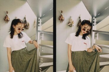 まなつ #ゆいしふく ﻿
白T×ワッシャースカート、﻿
らくちんだけど女っぽさも残せてすき ﻿
﻿
T-shirt： #nowear﻿
skirt： @fift...