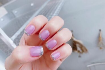 CLEAR GRAPE × SILVER GLITTER ﻿
﻿
new ︎ thank you @lysanail ♡﻿
#nail #glitter #gr...