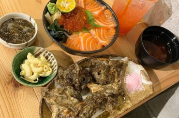 #海邦丸 さんで夜ご飯、食べました♡﻿
店内が綺麗だし #もずくの天ぷら を﻿
お塩で食べるんだけど本当に美味しかった﻿
﻿
もずくが油を吸ってくれていて﻿
か...