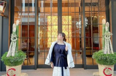 ﻿
お正月に 母のお誕生日お祝いしたときの！﻿
﻿
﻿
この日のコーデは、﻿
𝐌𝐞𝐫𝐜𝐮𝐫𝐲𝐝𝐮𝐨 新作のSSコレクションから﻿
#フラワーイレヘムニットセット...