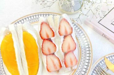 朝ごはんに…　
ぺろりと食べてしまいました
.
#フルーツサンド #fruitsandwich...