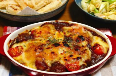 今日は３日目のカレーを
ドリアにしました
あと残ってた大根のはしくれを
フライド大根にして、
キャベツのマヨおかか和えです。
いつもは、カレーライス→カレーうど...