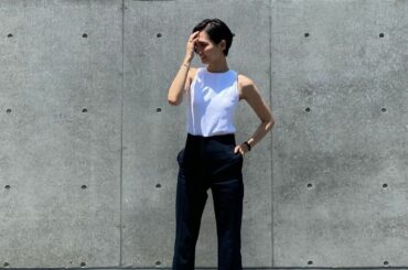 今までと同じ服を着ても
全然違った雰囲気になって楽しい！

大好きなパンツスタイルが映える

3枚目は髪を切る前の、同じパンツコーデ
トップスは違うけど...