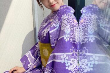 今年初めての浴衣〜
AKBの時はイベントや生写真で着る機会があったけど、今年は着れないかなぁ...なんて思っていたら番組にて！嬉しかった！紫、可愛いですね。...