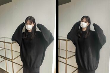 上質なウールのニット
※訂正ごめんなさい、

細めの綺麗なリブで作ったところと、胸元部分の切り替え、袖口と裾を少し強めのリブにしたことで
全体的にゆったりとした...