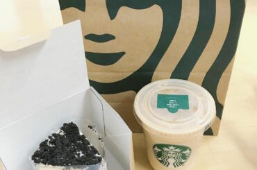 ㅤㅤㅤ
今日のティータイム ♡
皆さんもおつかれさまでした
#クッキーアンドクリームシフォンケーキ 
#ほうじ茶クラシックティーラテ
#スターバックス...