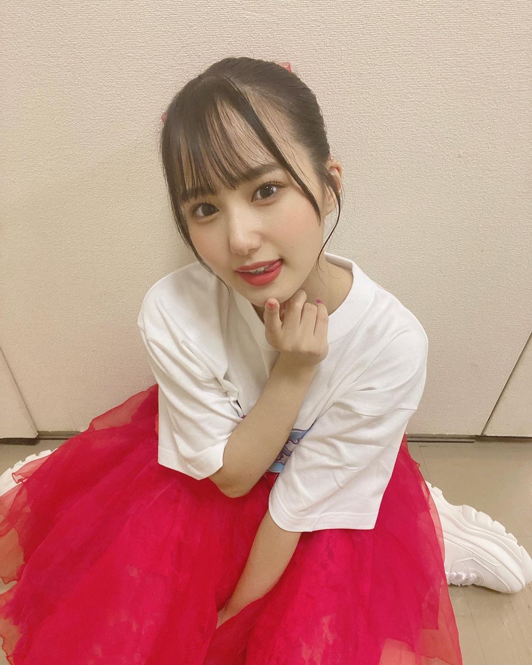 前田彩佳 赤好き ビビバビ ビビッとバビディブ アイドル アイドル衣装 赤 Red 赤担当 グッズtシャツ Moe Zine