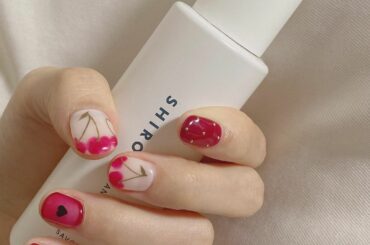 #ネイルデザイン  #ネイル  #チェリーネイル  #ボルドーネイル  #ボルドーカラー  #さくらんぼネイル  #さくらんぼ  #秋ネイル...