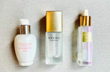 【神美容液3選】
最近使いきった美容液3つ。本気でおすすめのものを集めました！　

左は、『 #ロクシタン #レーヌブランシュブライトコンセントレートセラム（医...