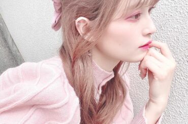 秋っぽピンク
リボンもニットも @meltie_official 
#かよよん私服 #リボンバレッタ #ピンクメイク...