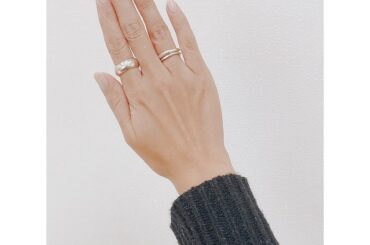 安定のシアーホワイトネイルに @_myapparel_ のリングたち...