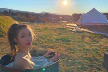 Morning bath with sunrise
We are enjoying glamping at the foot of Mt. Fuji!! We ...