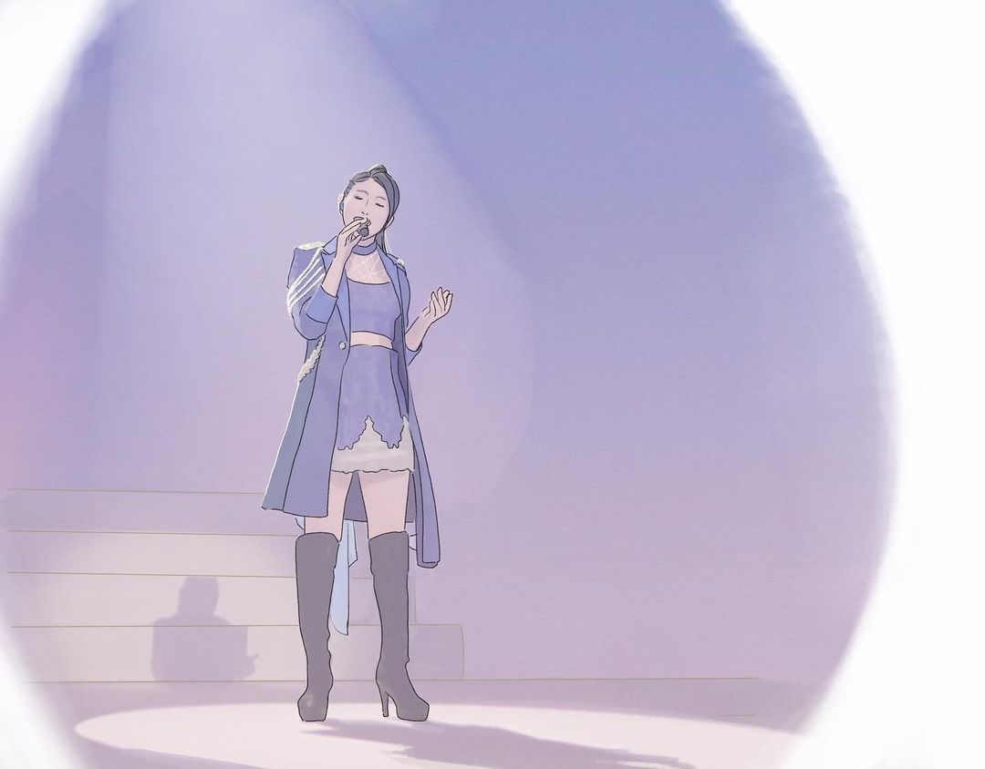 茅原実里 イラストライブレポート キラキラな青いジャケットの衣装 お気に入りのハイポニーとエクステ 登場から気持ちが引き締まりました 綺麗な景色だったなぁ Moe Zine