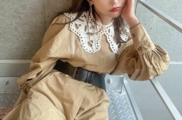 #ゆいしふく 
⁡
長めカフス×ボリューム袖、大大すき
つけ襟は黒小物でしめてぴりっとさせるのがすき
⁡
これにダルメ柄ファーコート合わせが
かわいすぎたのに撮...