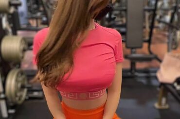 Working out day with @versace 
I noticed that I wear pink clothes every dayWhat ...