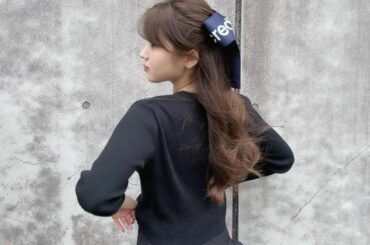 珍しい紺リボンが可愛いね...