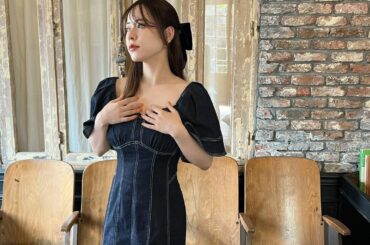 ハーリップトゥーのデニムワンピース
頭に大きめリボンつけてかなり可愛いめによせてみました

たまにはこういう格好もいいよね

#ただのしふく　#月に4回はアフタ...