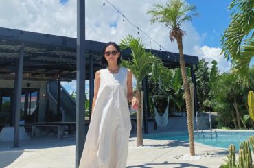 暑すぎてワンピースの中も汗だくだった

ワンピースとアイウェアはタグ付けしました
サンダルはネットで1,500円で買ったもの！
結構優秀...