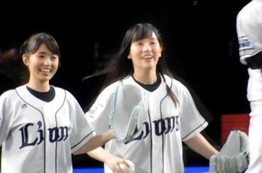 【まさかのやり直しw】伊波杏樹、逢田梨香子 始球式【ラブライブ！サンシャイン！！Aqours】