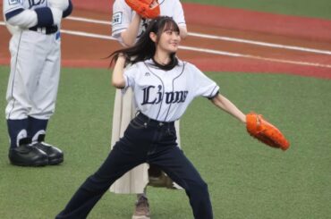 【4K10倍スロー】小倉唯　セレモニアルピッチ（始球式）　2022/9/19　西武ライオンズ × ヤマノススメ Next Summit コラボデー