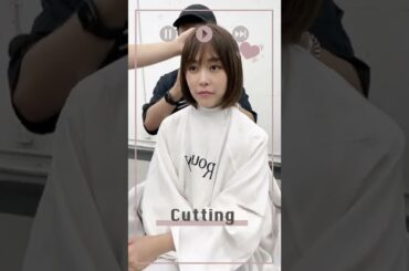 【桐谷美玲】ヘアカットの様子をお届け #shorts #髪型 #ヘアカット #ボブ #桐谷美玲