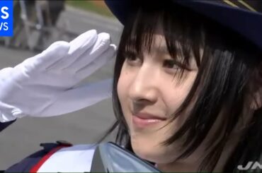 春の全国交通安全運動を前に大幡しえりさんが交通安全呼び掛け