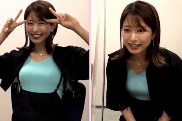 ノリノリで揺らす海老原優香アナ