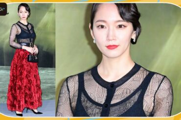 吉岡里帆、見せブラ×透け感レーストップスで大人の魅力　「クリスチャン・ディオール、夢のクチュリエ」展プレビュー