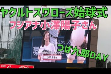 ヤクルトスワローズ始球式フジテレビアナウンサー小澤陽子さんつば九郎day(2022年8月6日)
