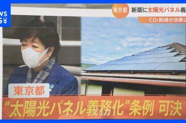 【解説】東京都「太陽光パネル義務化」対象住宅は？お金は？効果はほぼゼロ？｜TBS NEWS DIG