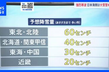 【予報士解説】25日夜も日本海側は大雪・強風に要警戒　新潟では27日以降、雨予報で「なだれ」「落雪」にも注意｜TBS NEWS DIG