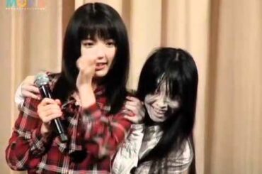 お化け登場に真野恵里菜、パニクって転んで涙／映画『怪談新耳袋 怪奇』完成披露試写会