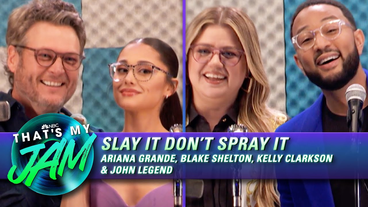 Say It Don't Spray It Jimmy Fallon Slay It Don’t Spray It w/ Ariana Grande, Kelly Clarkson, Blake Shelton