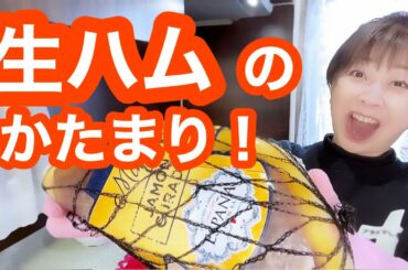 こんな大きい生ハム！見たことない！　ドデカ！生ハムをスライスしてサラダに！